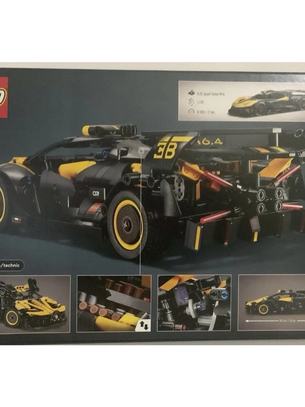 Lego Technic 42151 Bugatti Bolide 905 Pieces Set Yellow Car Racing Building Toy